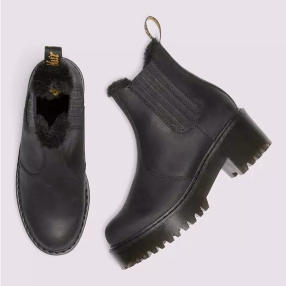 Dr. Martens Rometty Fur Lined Chelsea Boots - Picture 1 of 16